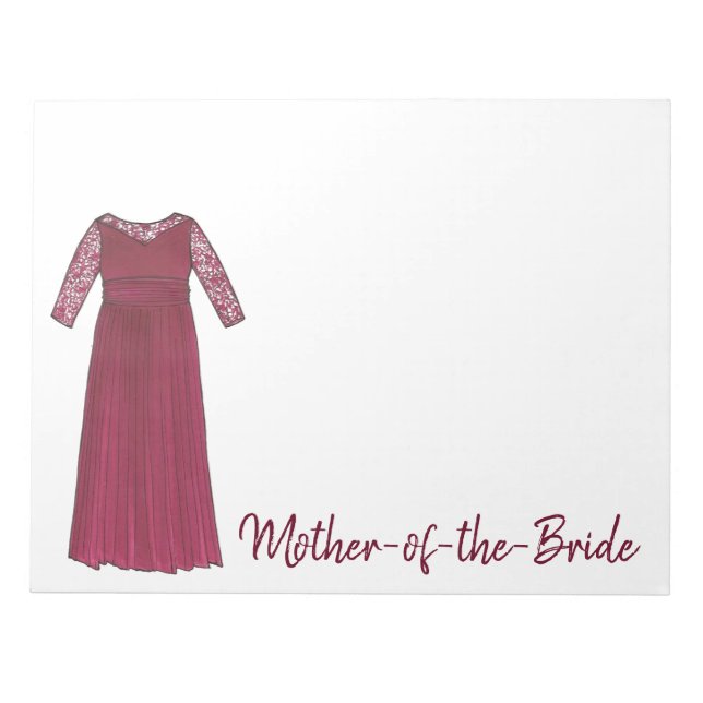 Mother of the Bride Wedding Bridal Party Notepad (Front)