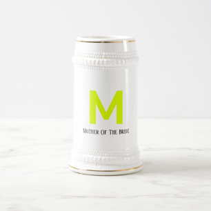 Mother Of The Bride Wedding Fluorescent Yellow Beer Stein