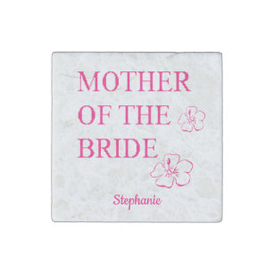 Mother Of The Bride Wedding Gift Pink Floral Stone Magnets