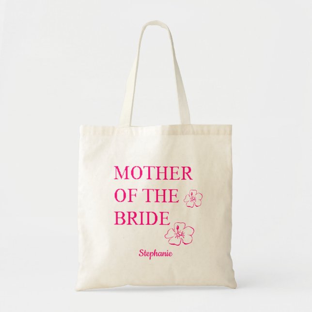 Mother Of The Bride Wedding Gift Pink Floral Tote Bag (Front)