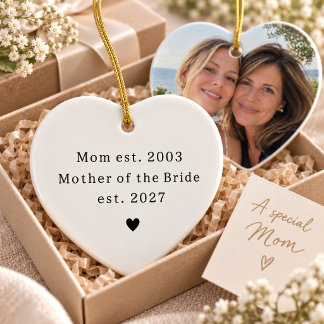 Mother of the Bride Wedding Keepsake Photo Modern Ceramic Ornament