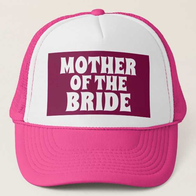 MOTHER OF THE BRIDE WEDDING PINK BALL CAPS HATS (Front)