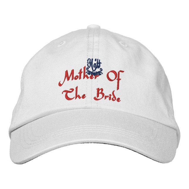 Mother Of The Bride Wedding White Embroidered Hat (Front)