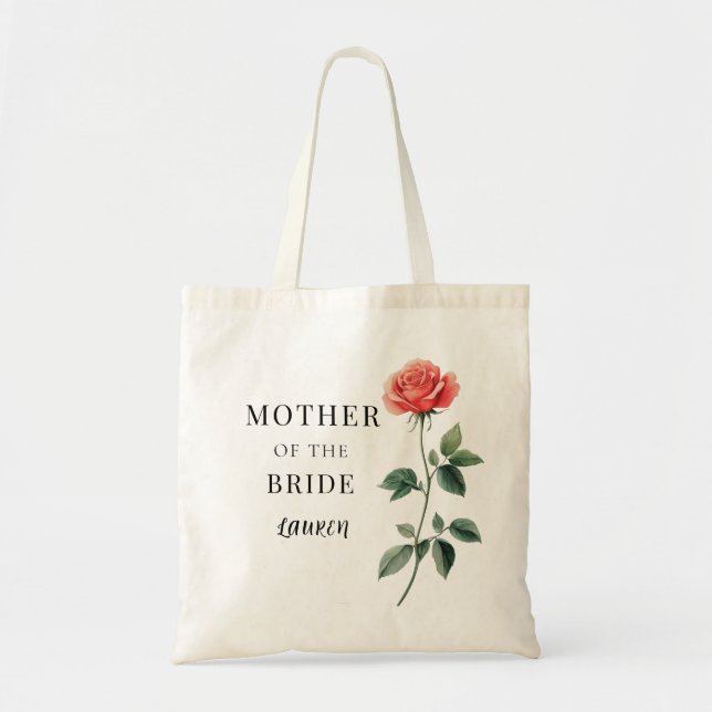 Mother of the Bride with Custom Name Tote Bag (Front)