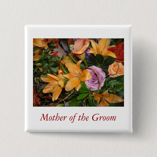 Mother of the Groom 2 Inch Square Button (Front)