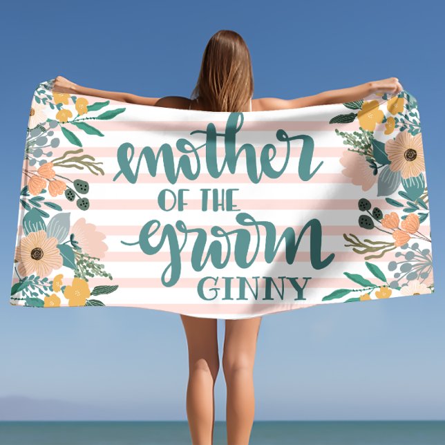 Mother of the Groom Bachelorette Personalized Beach Towel (Mother of the Groom Bachelorette Personalized Beach Towel)