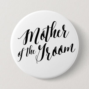 Mother of the Groom Black Script Button
