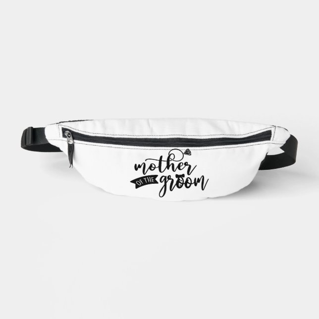 Mother of the Groom Black Text on White Fanny Pack (Front)