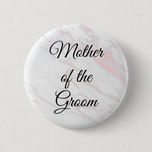Mother of the Groom Button Pink & Grey Marble