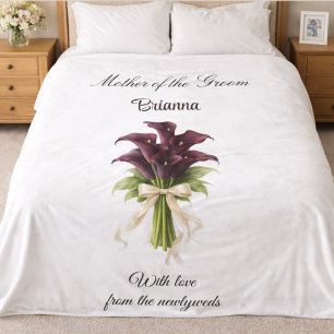 Mother of the Groom Calla Lily Wedding Party Gift Fleece Blanket