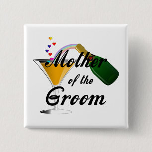 Mother of the Groom Champagne Toast 2 Inch Square Button