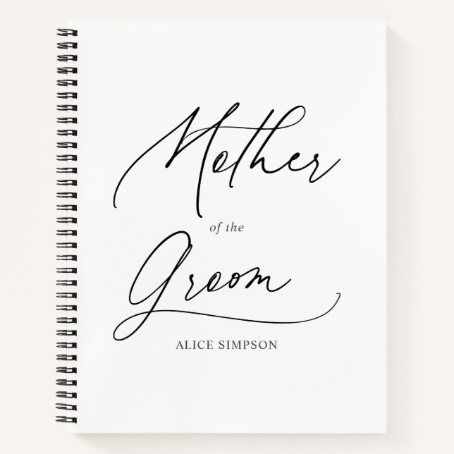 Mother of the Groom Chic Script Notebook (Front)