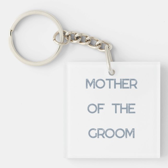 Mother Of The Groom Dusty Blue Wedding Gift Favour Keychain (Front)