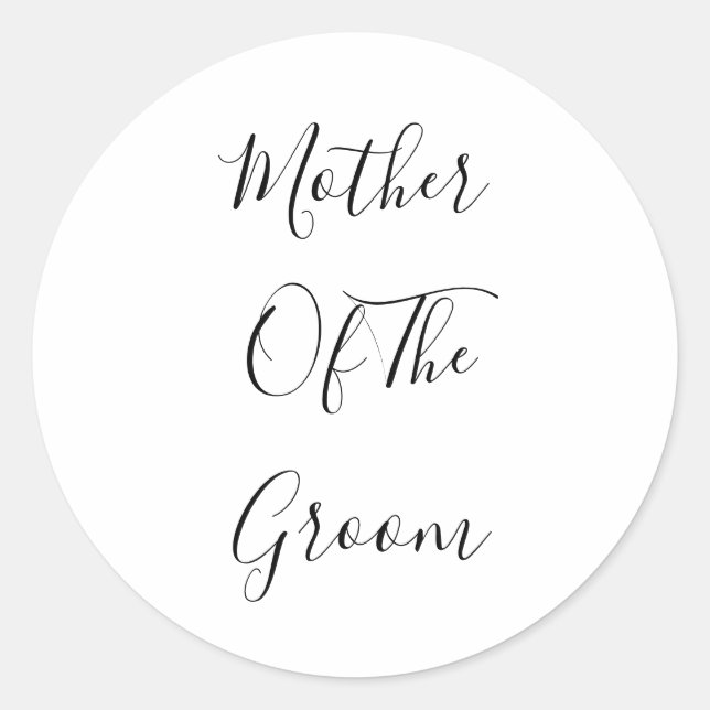 Mother Of The Groom Elegant Classy Decor 2023 Classic Round Sticker (Front)