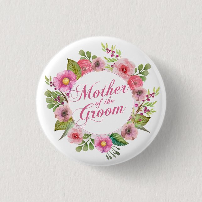 Mother of the Groom Elegant Wedding | Pin Button (Front)