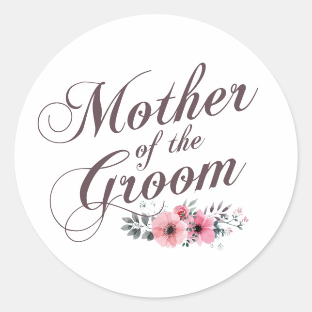 Mother of the Groom Elegant Wedding | Sticker (Front)