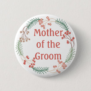 Mother of the Groom Floral Design 2 Inch Round Button