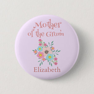 Mother of the Groom Flower 2 Inch Round Button