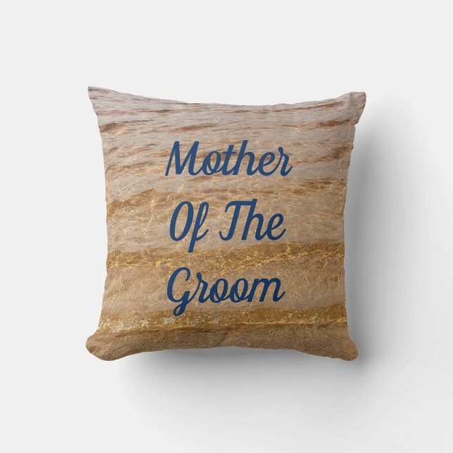 Mother Of The Groom Gift Beach Nautical Waves Cool Throw Pillow (Front)