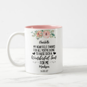 Mother of the Groom Gift with A thank you message Two-Tone Coffee Mug