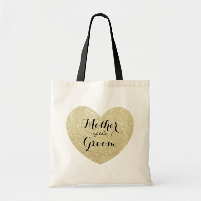 Mother of the Groom Golden heart Tote Bag (Front)