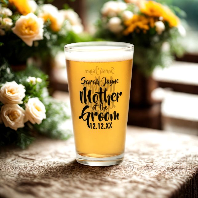 Mother of the Groom Keepsake Gift Glass (Treat the Mother of the Groom to this glass with her name and your wedding date)