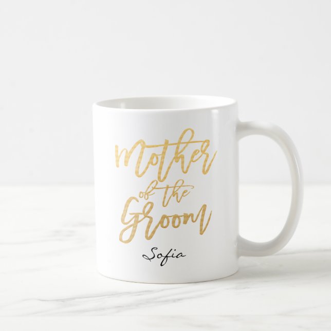 Mother of the Groom Lettering Custom Coffee Mug (Right)