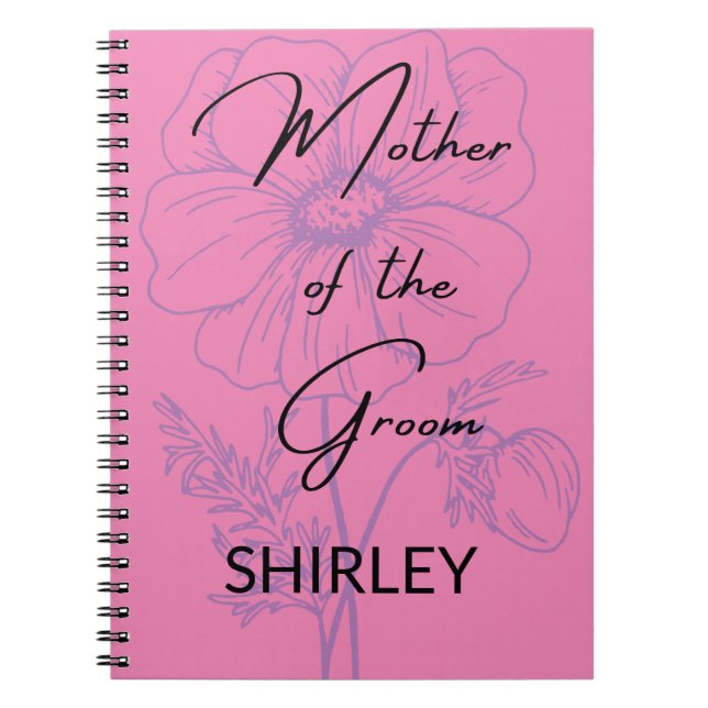 Mother of the Groom Minimalist Lilac Custom Notebook (Front)