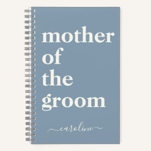 Mother of the Groom Minimalist Modern Custom Blue Notebook