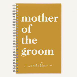 Mother of the Groom Minimalist Modern Name Yellow Notebook