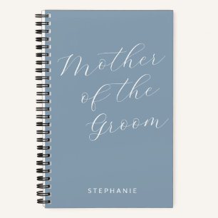 Mother of the Groom Minimalist Personalized Blue Notebook