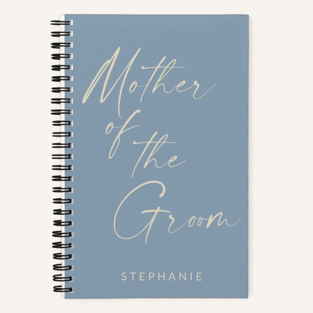 Mother of the Groom Minimalist Personalized Blue Notebook (Front)