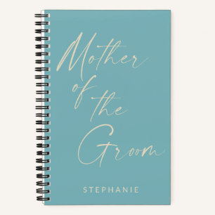 Mother of the Groom Minimalist Personalized Teal Notebook