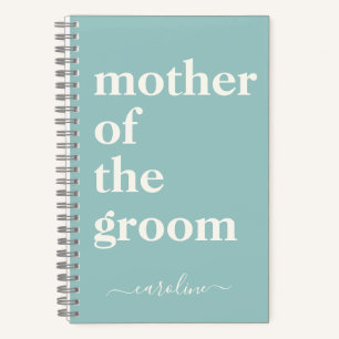 Mother of the Groom Modern Custom Eggshell Blue Notebook