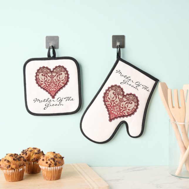 Mother Of The Groom Oven Mitt & Pot Holder Set (Insitu(Hanging))