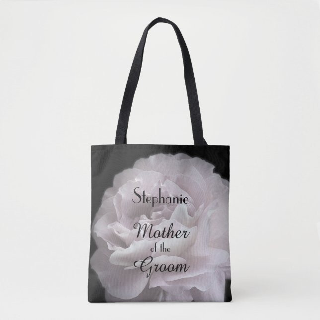 Mother of the Groom Personalized Pale Pink Rose Tote Bag (Front)