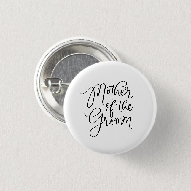 Mother of the Groom Pin Wedding Day Lapel Button (Front & Back)