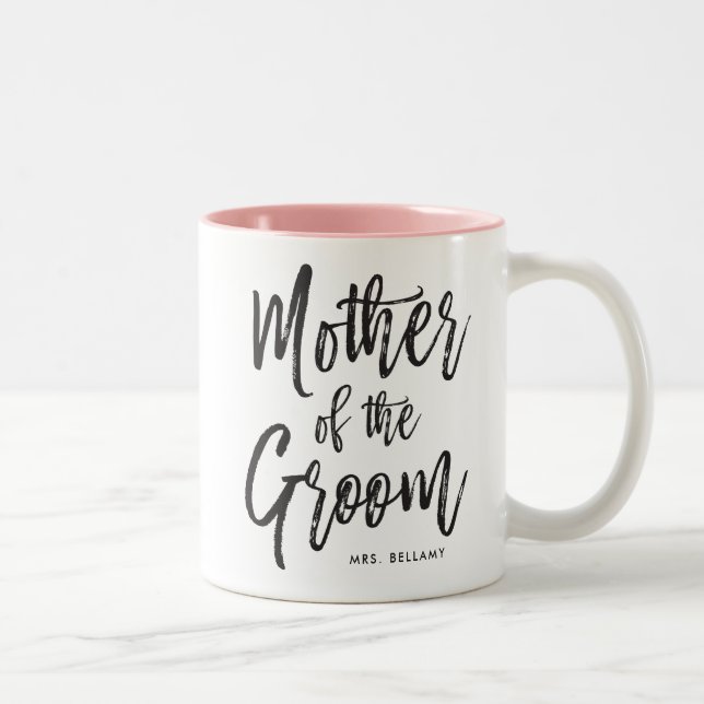 Mother of the Groom | Script Style Custom Wedding Two-Tone Coffee Mug (Right)