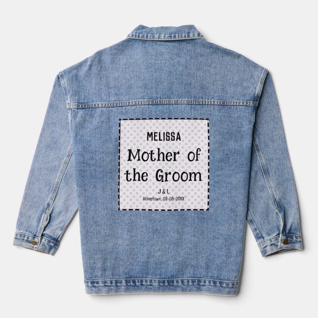 Mother of the Groom Stylish Wedding Personalized Denim Jacket (Back)