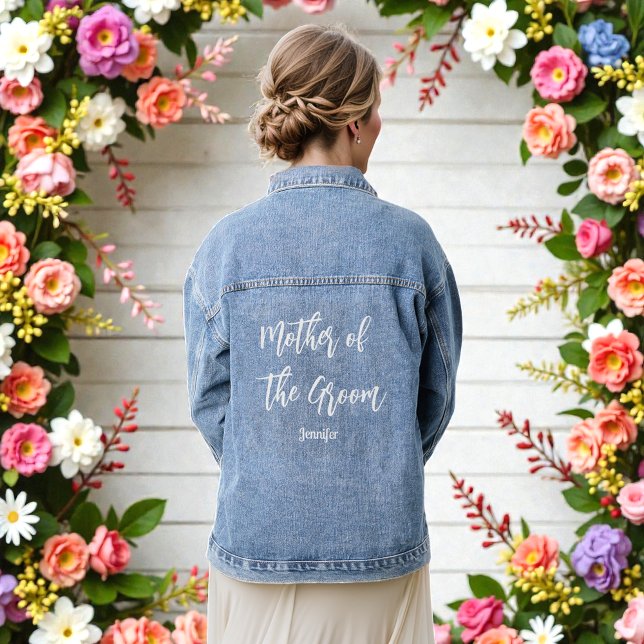 Mother of the Groom Wedding Bridal Shower Denim Jacket (Creator Uploaded)