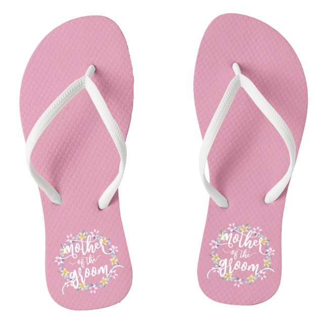 Mother of the Groom Wedding Calligraphy Flip Flops (Footbed)