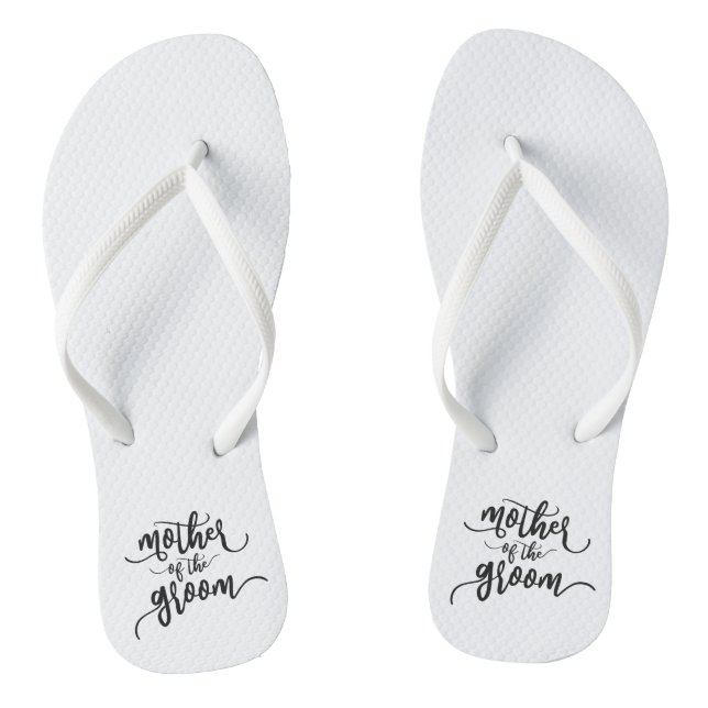 Mother of the Groom Wedding Calligraphy Flip Flops (Footbed)