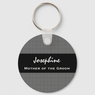 Mother of the Groom Wedding Favour Black and Silve Keychain