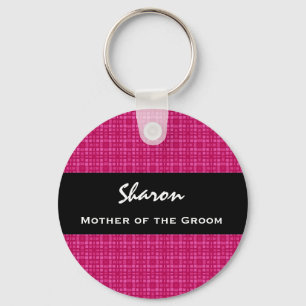 Mother of the Groom Wedding Favour Pink and Black Keychain