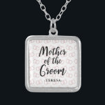 Mother of the Groom Wedding Ring Pattern and Name Silver Plated Necklace<br><div class="desc">Mother of the Groom Wedding Ring Pattern Personalized Name Gift Necklace.</div>