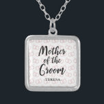 Mother of the Groom Wedding Ring Pattern and Name Silver Plated Necklace<br><div class="desc">Mother of the Groom Wedding Ring Pattern Personalized Name Gift Necklace.</div>