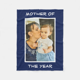 Mother Of The Year Personalized Custom Photo Mommy Fleece Blanket