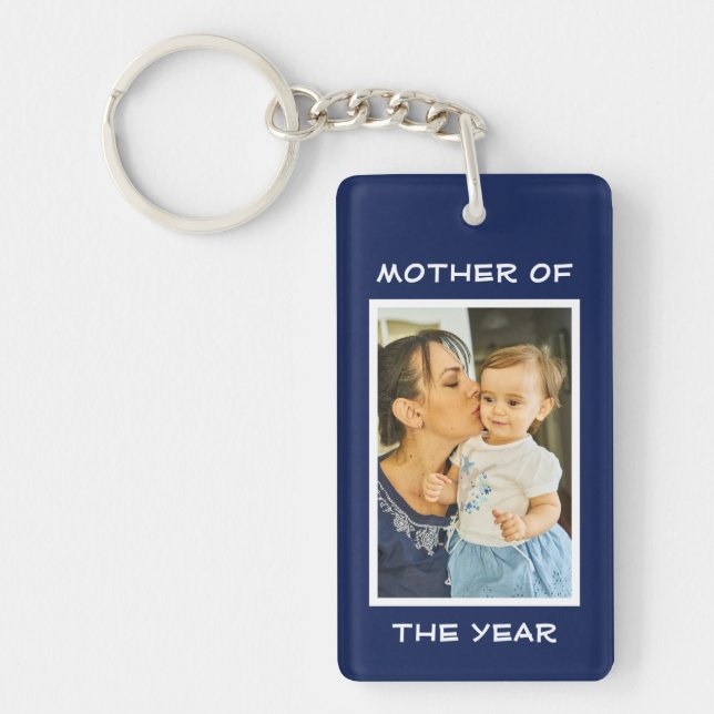 Mother Of The Year Personalized Custom Photo Mommy Keychain (Front)