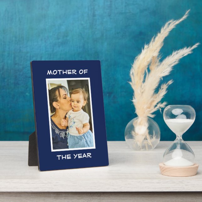 Mother Of The Year Personalized Custom Photo Mommy Plaque (Side)