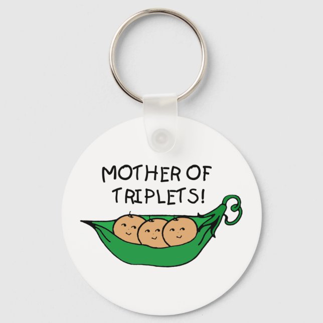 Mother of Triplets Pod Keychain (Front)